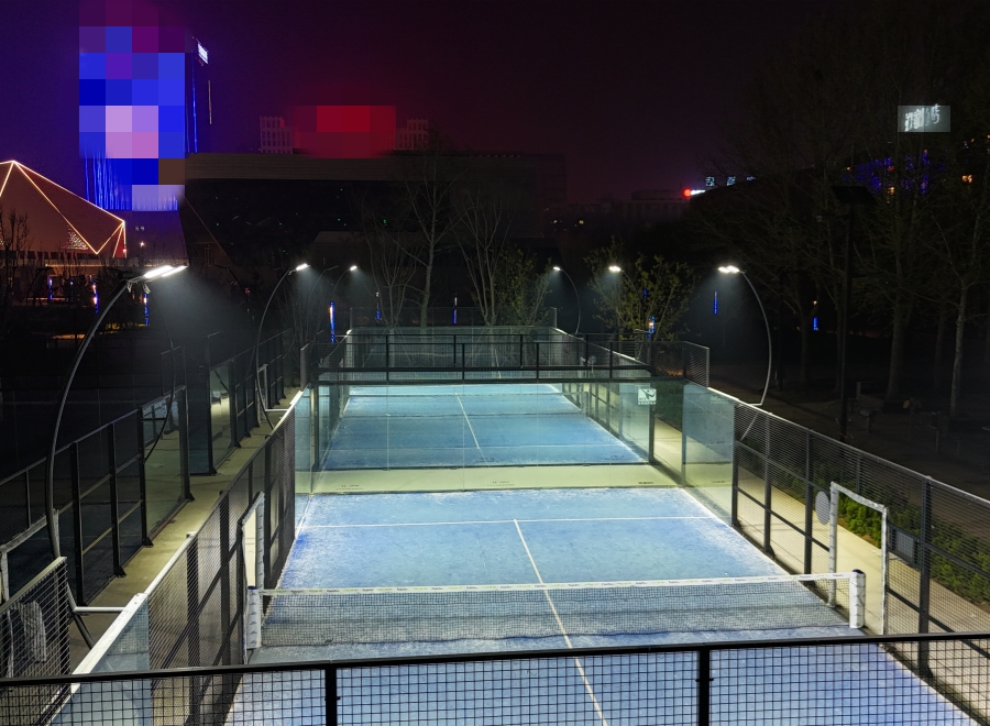 Outdoor padel court panoramic