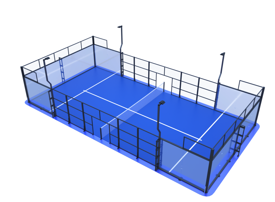 5mm thickness reinforce windproof panoramic padel court